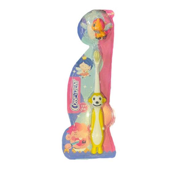 مسواک کودک کانفیدنت مدل Tiny Monkey به همراه گیفت رنگ زرد